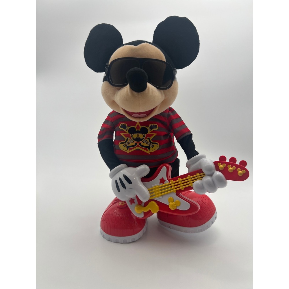 Disney Mattel Rock Star Mickey Mouse Animated Plush Toy Guitar 2010 T6641